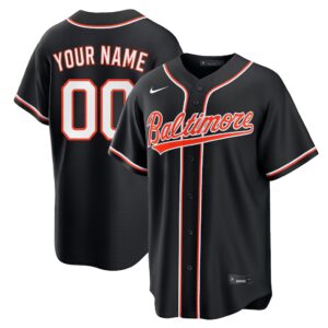 Custom #00 Baltimore Orioles Fashion Replica Black Out Jersey