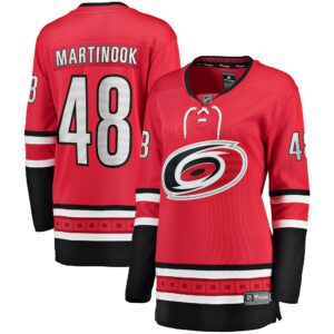 Martinook Carolina Hurricanes Women's Home Breakaway Player Jersey - Red