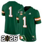 Team #1 Miami Hurricanes MIA 2026 CFP Final & Florida Patch Vapor Limited Jersey - All Stitched