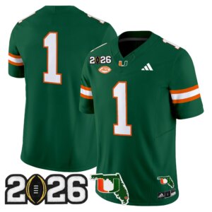 Team #1 Miami Hurricanes MIA 2026 CFP Final & Florida Patch Vapor Limited Jersey - All Stitched