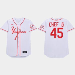 Gerrit Cole 2021 Players Weekend Chef G Nickname White Men's Jersey