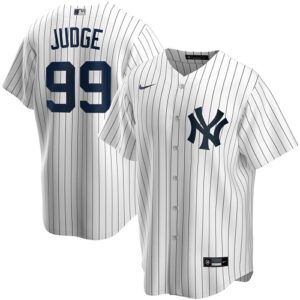 Men's  New York Yankees #99 Aaron Judge White Home 2020 Jersey