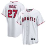 Los Angeles Angels Mike Trout #27 White Home Replica Player Name Jersey