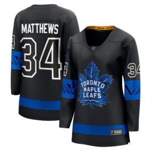 Auston Matthews Toronto Maple Leafs Women's Alternate Premier Breakaway Reversible Player Jersey - Black