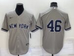 Men's  New York Yankees #46 Andy Pettitte Stitched Grey Cool Base Stitched Jersey