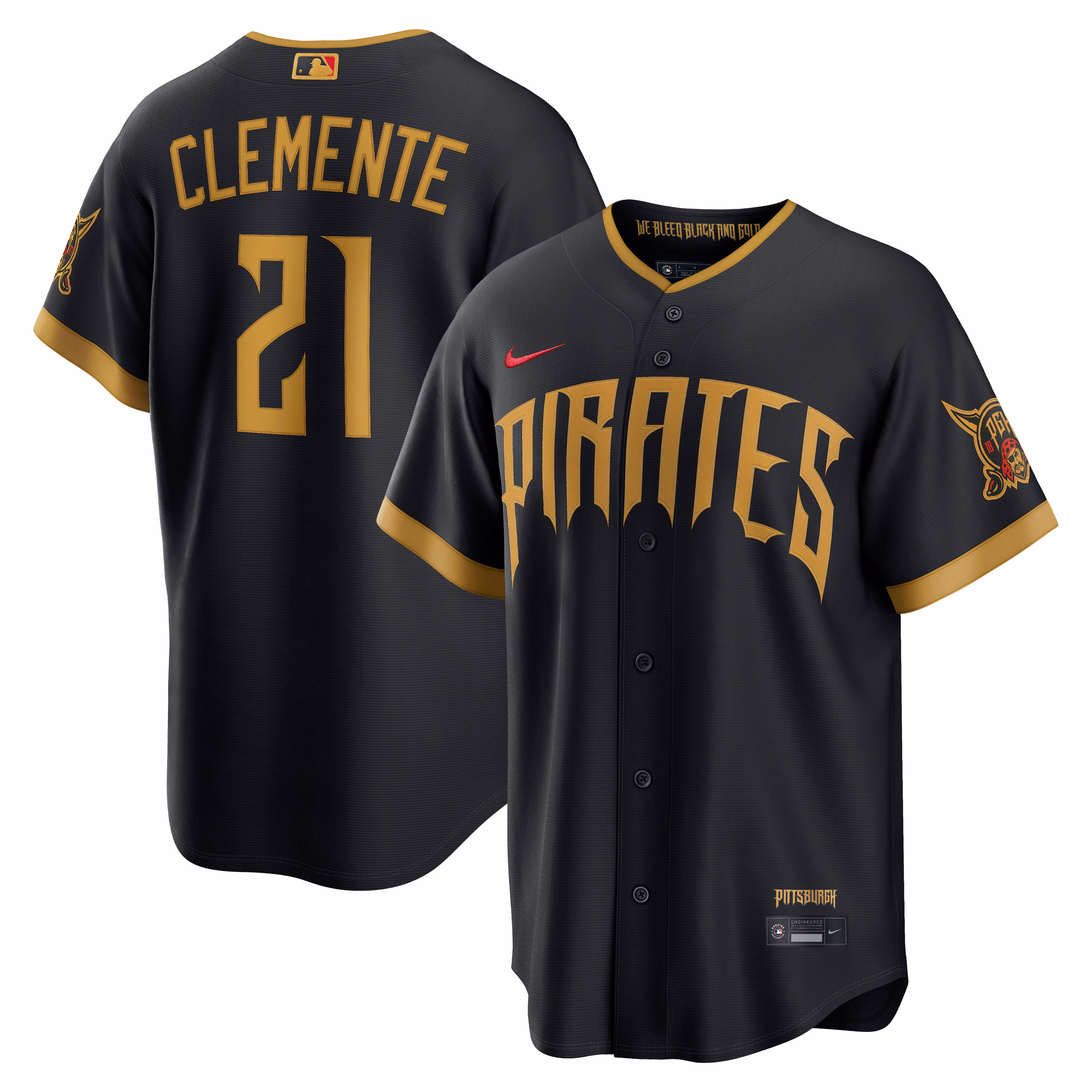 Pittsburgh Pirates Roberto Clemente #21 Black 2026 City Connect Stadium Jersey