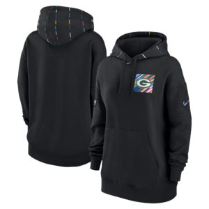 Women's  Black Green Bay Packers 2023 Crucial Catch Club Pullover Hoodie