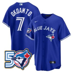 Kazuma Okamoto #7 Toronto Blue Jays 50th Limited Jersey Stitched Royal