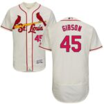 St. Louis Cardinals #45 Bob Gibson Cream Flexbase Collection Stitched Jersey