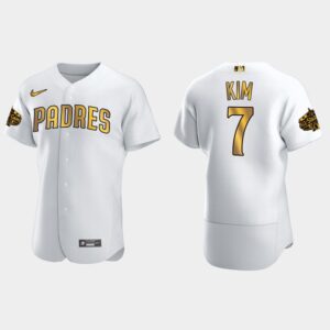 Men's San Diego Padres #7 Ha-Seong Kim 2022 All-Star Game Flex Base Jersey - White Gold