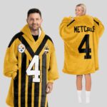 Adult 4 Pittsburgh Football Unisex Blanket Hoodie