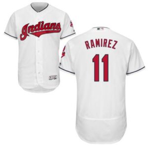 Cleveland Indians #11 Jose Ramirez White Flexbase Collection Stitched Jersey