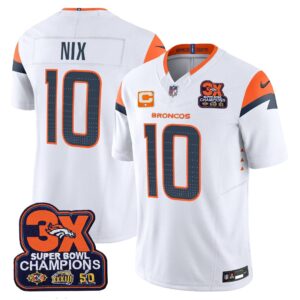 Bo Nix Denver Broncos-Time Champions Patch Vapor Limited Jersey - All Stitched