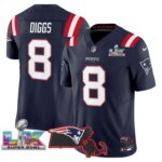 Stefon Diggs #8 New England Patriots Super Bowl LX Patch Vapor Limited Game Jersey - All Stitched