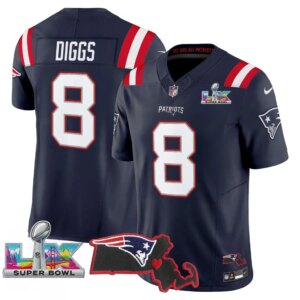 Stefon Diggs #8 New England Patriots Super Bowl LX Patch Vapor Limited Game Jersey - All Stitched