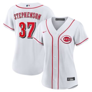 Women's Cincinnati Reds Tyler Stephenson #37 White Home Replica Jersey