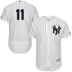 New York Yankees #11 Brett Gardner White Strip Flexbase Collection Stitched Jersey