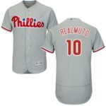 Philadelphia Phillies #10 J. T. Realmuto Grey Flexbase Collection Stitched Jersey