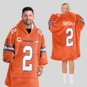 Adult P.S 2 Captain Denver Football Unisex Blanket Hoodie