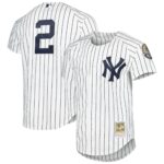 New York Yankees Derek Jeter #2 Mitchell & Ness White Cooperstown Collection Authentic Jersey