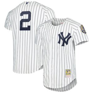 New York Yankees Derek Jeter #2 Mitchell & Ness White Cooperstown Collection Authentic Jersey
