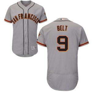 San Francisco Giants #9 Brandon Belt Grey Flexbase Collection Road Stitched Jersey