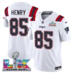 Hunter Henry #85 New England Patriots Super 2025 Bowl LX Patch Retired Game Jersey - White
