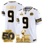 Walker III #9 Seattle Seahawks Super Bowl LX Gold Patch Game Jersey - All Stitched