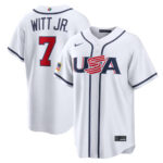 Bobby Witt Jr. #7 USA Baseball 2026 World Baseball Classic Home Stadium Jersey - White