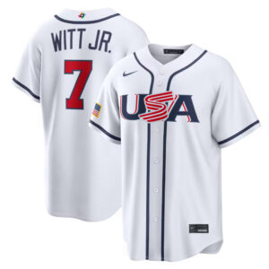 Bobby Witt Jr. #7 USA Baseball 2026 World Baseball Classic Home Stadium Jersey - White