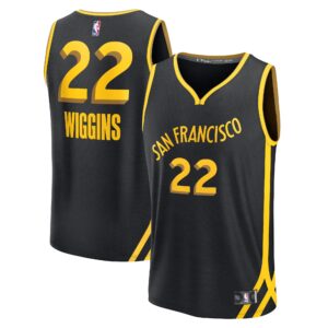 Unisex Golden State Warriors Andrew Wiggins  Black 2023/24 Fast Break Jersey - City Edition