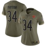 Walter Payton Chicago Bears  Women's 2022 Salute To Service Retired Player Limited Jersey - Olive