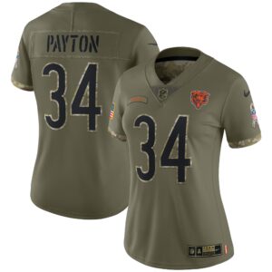 Walter Payton Chicago Bears  Women's 2022 Salute To Service Retired Player Limited Jersey - Olive