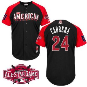 Detroit Tigers #24 Miguel Cabrera Black 2015 All-Star American League Stitched Jersey