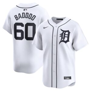 Men's Detroit Tigers #60 Akil Baddoo  White Home Limited Player Jersey