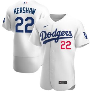 Men's  Los Angeles Dodgers #22 Clayton Kershaw White Home 2020 Player Jersey