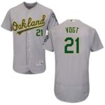 Oakland Athletics #21 Stephen Vogt Grey Flexbase Collection Stitched Jersey