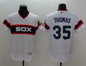 Chicago White sox #35 Frank Thomas White Flexbase Collection Alternate Home Stitched Jersey