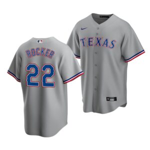 Men's Texas Rangers #22 Kumar Rocker 2022 Draft Jersey Gray Road