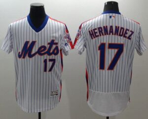 New York Mets #17 Keith Hernandez White(Blue Strip) Flexbase Collection Alternate Stitched Jersey