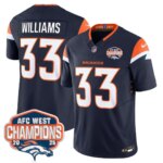 Javonte Williams #33 Denver Broncos DEN AFC West Champions Patch Vapor Limited Jersey V2 - All Stitched