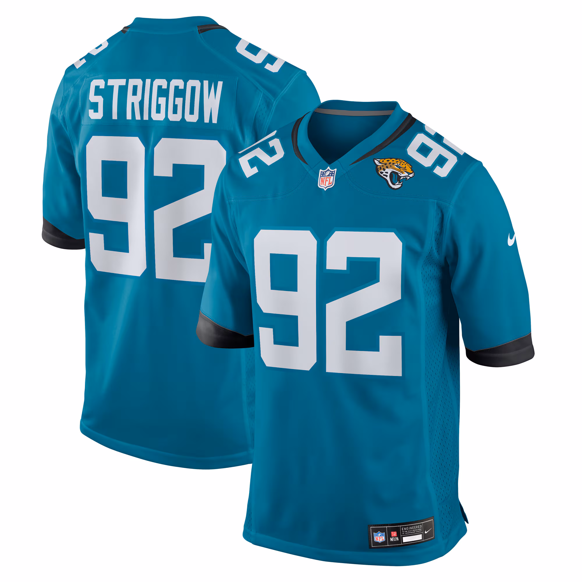 Danny Striggow #92 Jacksonville Jaguars Team Game Jersey - Teal
