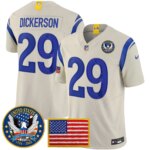 Eric Dickerson #29 Los Angeles Rams 2025 United States 250th Anniversary Patch Vapor Limited Jersey - All Stitched