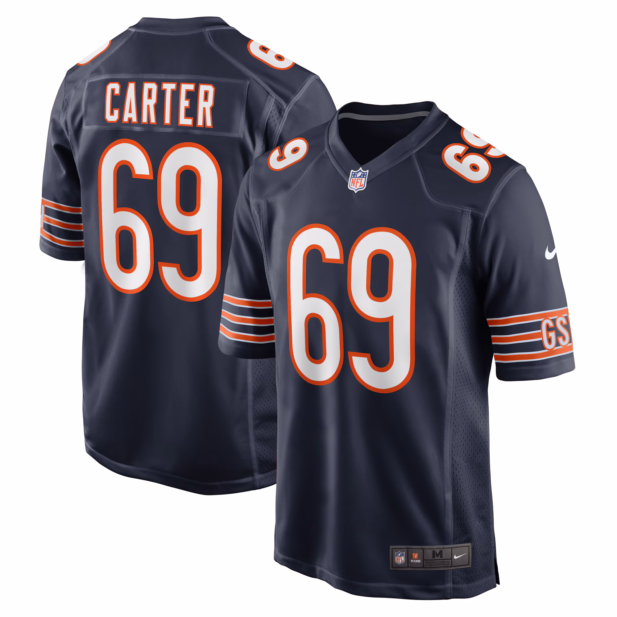 Ja'Tyre Carter Chicago Bears Game Player Jersey - Navy