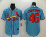 Men's St. Louis Cardinals #46 Paul Goldschmidt Light Blue Stitched Cool Base  Jersey