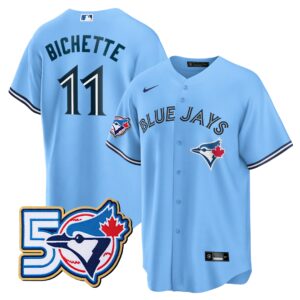 Bo Bichette  #11 Toronto Blue Jays 50th Season  Limited Jersey Stitched Light Blue