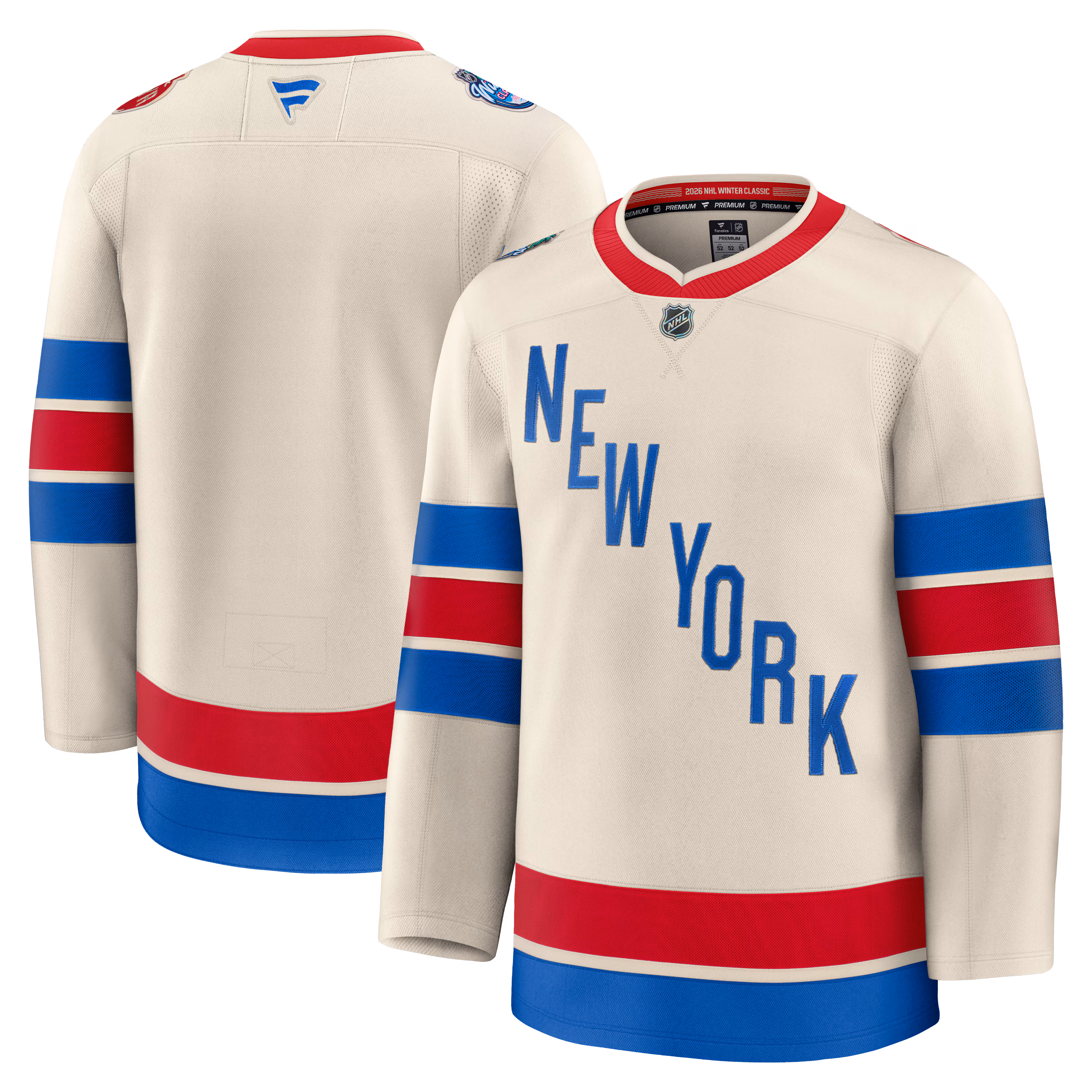 New York Rangers  Fanatics Beige 2026 NHL Winter Classic Premium Jersey