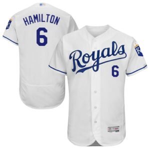Kansas City Royals #6 Billy Hamilton White Flexbase Collection Stitched Jersey