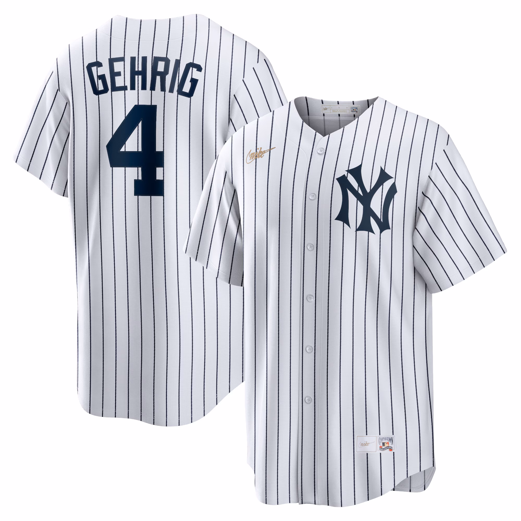 New York Yankees Lou Gehrig #4 White Home Cooperstown Collection Player Jersey