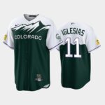 Men's Colorado Rockies #11 Jose Iglesias 2022 City Connect Green Replica Jersey